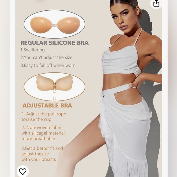 Sticky Bra Backless Strapless Push Up Invisible Lift 2 Pair NEW size B - Picture 4 of 6